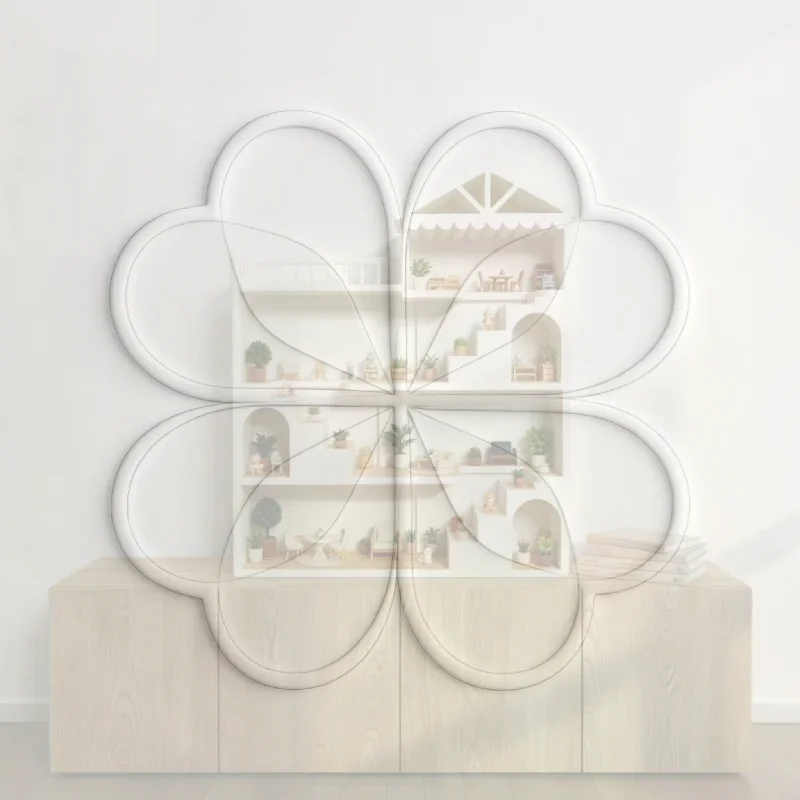 White Ins Mini Dollhouse Storage Rack Multi-purpose Display Shelf for Miniature Ornament Collection Desktop Decor Gift