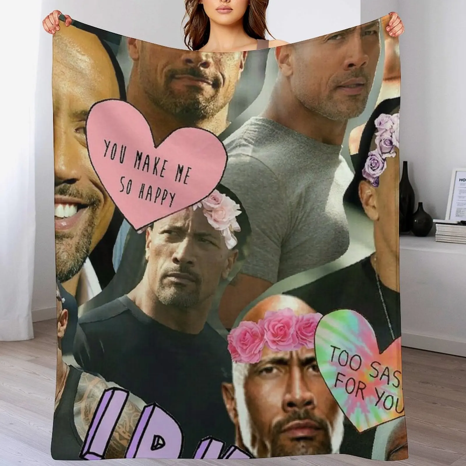 

The Rock Dwayne Johnson Throw Blanket Stylish Decor Blanket Gift for Friends Roommate