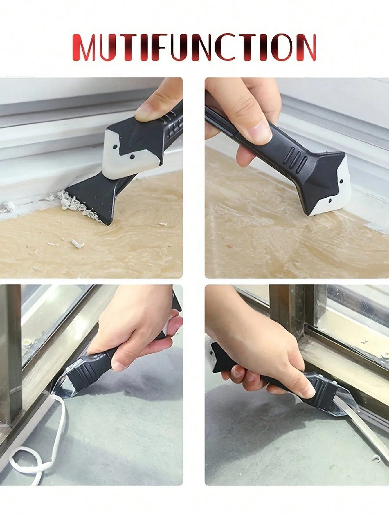 5 in 1 Silicone Spatula Window Cleaning Tool Sealant Smooth Remover Squeegee Caulk Organizer Silicon Scraper Smooth Grout Kit