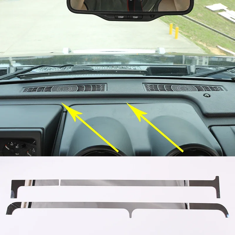 

For Hummer H2 2003 2004 2005 2006 2007 Stainless Steel Silver Car Dashboard Groove Panel Cover Trim Stickers Car Accessories