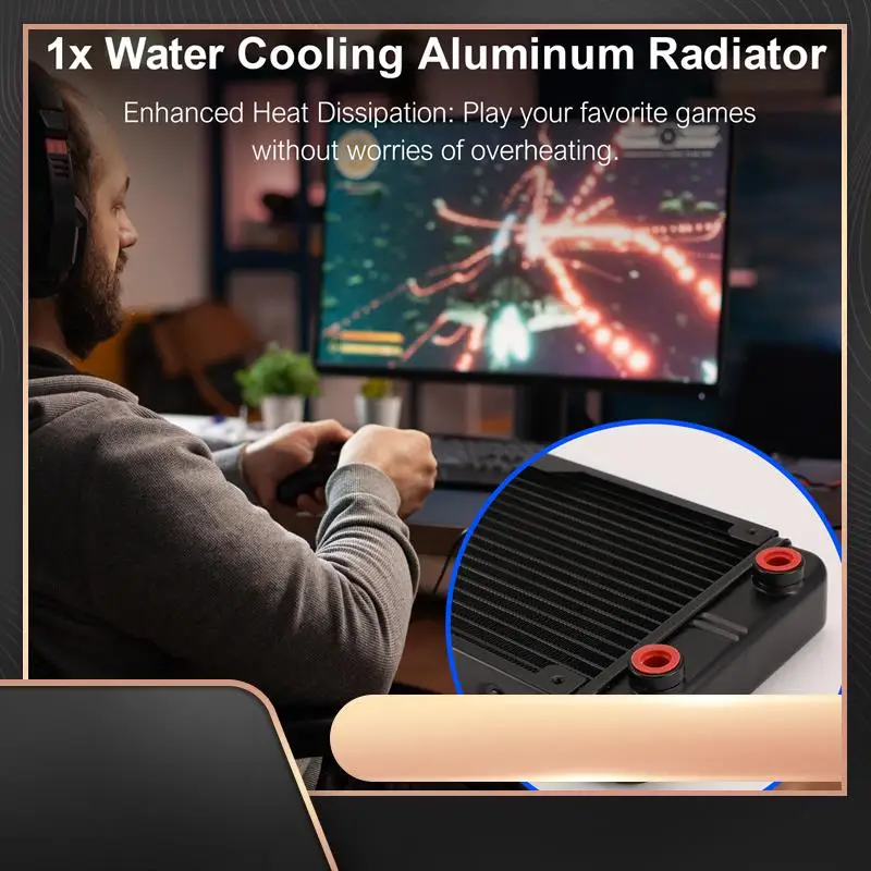 

Алюминиевый радиатор водяного охлаждения, 18 труб, радиатор 360 мм для компьютера, теплообменник, жидкостный охладитель