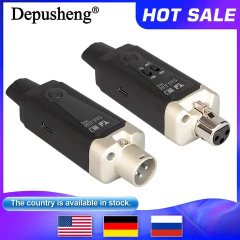 Depusheng MA5 Trådlöst Mikrofonsystem XLR Mikrofonkonverteradapter UHF Automatisk Sändareinställning För Kondensator Dynamisk Mikrofon 8 best sales Testare XLR - №4