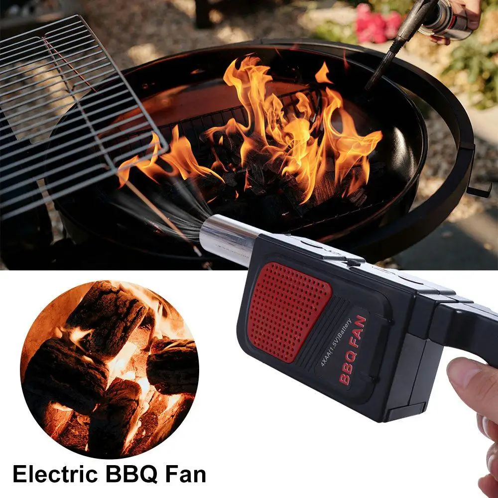 Electric Handheld Electric BBQ Fan Fast Fire Starter Durable Barbecue Air Blower Black Efficient Barbecue Tool