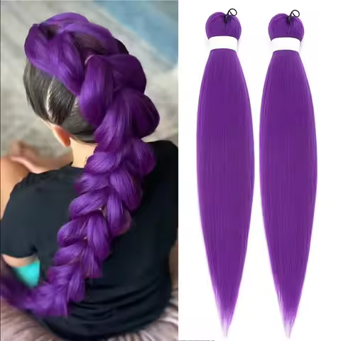 Synthetic Hair Purple Jumbo Braiding Hair Extension Heat Resistant Fiber Pre-stretched Afro Crochet Braids DIY Jumbo Braids Hair