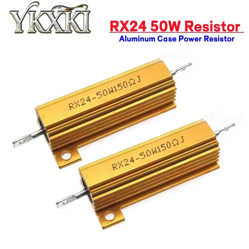 

1 шт. RX24-50W алюминиевый силовой металлический корпус, проволочный резистор 0,1R ~ 100K 1 4 5 6 8 10 20 200 500 800 1K 10K Ом сопротивление