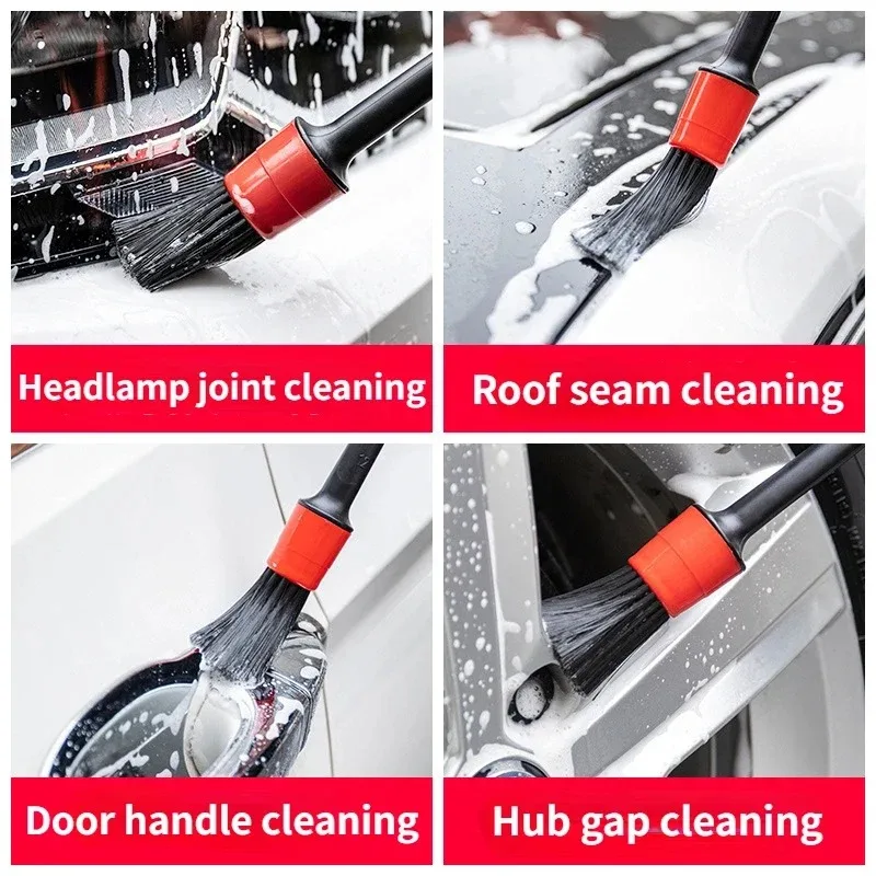 5Pcs Car Cleaning Brush Kit Interior Dust Brushes Wheel Clean Tools Auto Detailing Accessories Set