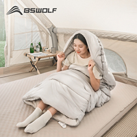 BSWolf Outdoor Lightweight Cotton Quilt Sleeping Bag Compact Portable Washable Envelope Spilceable Sleeping Bag Camping Travel