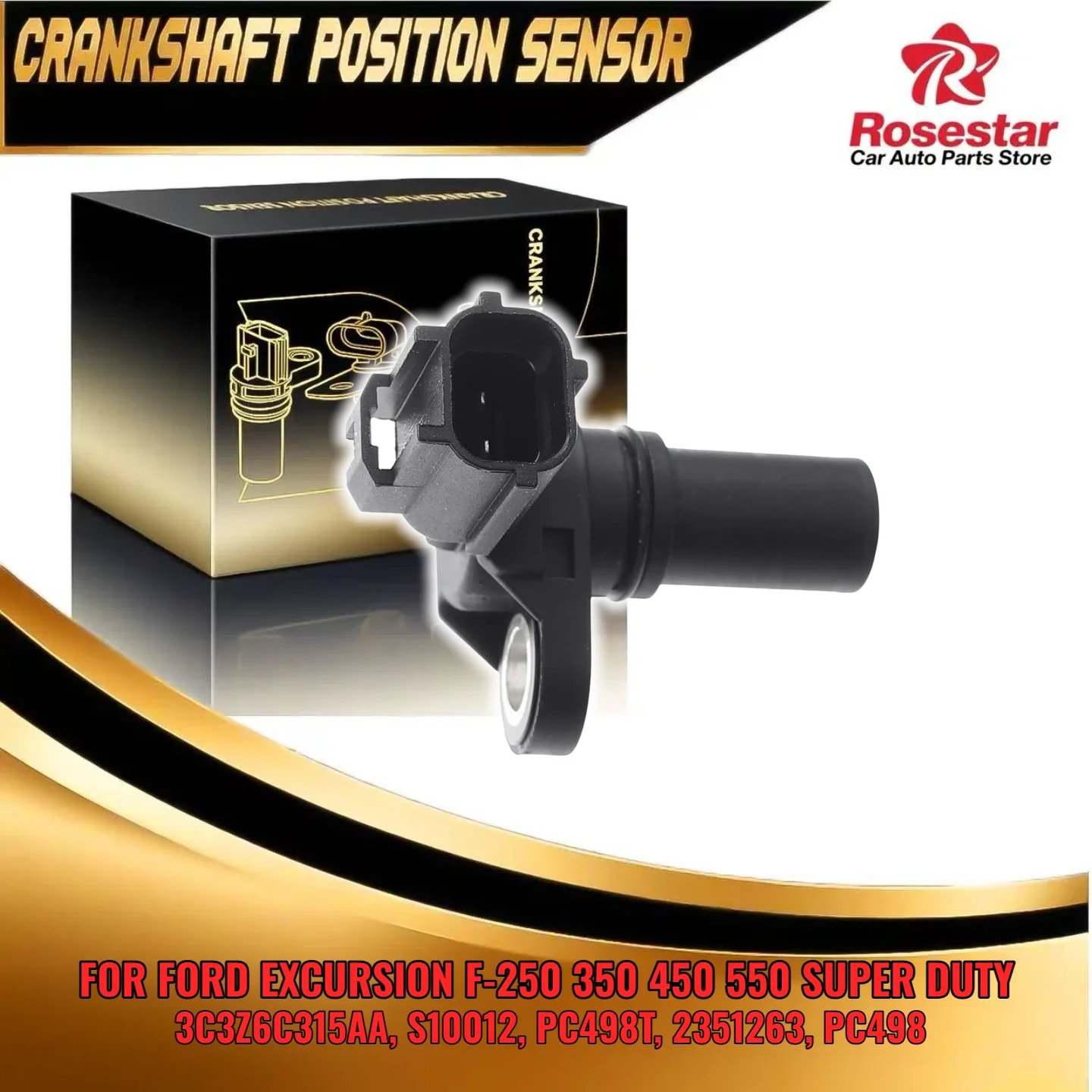 

PC498 Engine Crankshaft Position Sensor fits Ford F-250 F-350 F-450 Super Duty E-350 3C3Z6C315AA 2351263