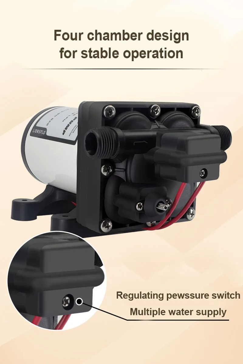 캠핑카 산업용 다이어프램 펌프, 캠핑카용 내마모성 부스터 펌프, 캠핑 차량용 다이어프램 펌프