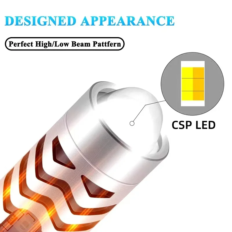 H4 H6 BA20D LED Motorcycle Light Bulb 1pc LED Fisheye Lens Dual Color White Yellow CSP Chip Motorbike Headlight Scooter Fog Lamp