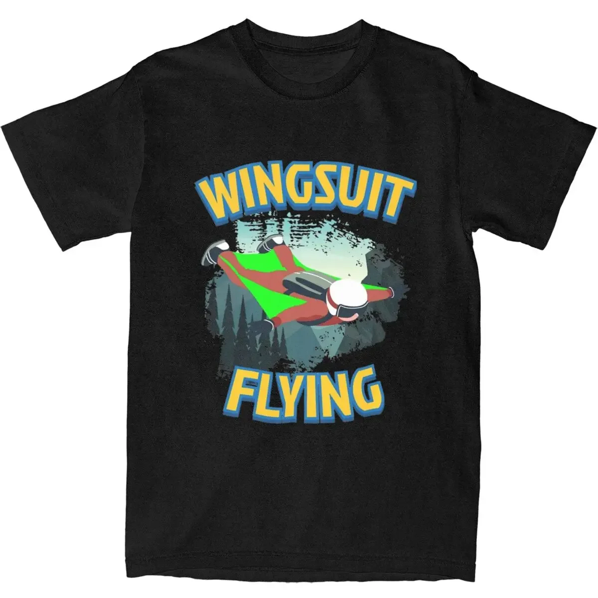 Funny Extreme Sport Wingsuit Flying Lover T Shirts Men 100% Cotton Wingsuiter Air Sports Tees Shirt Birthday Present Clothes