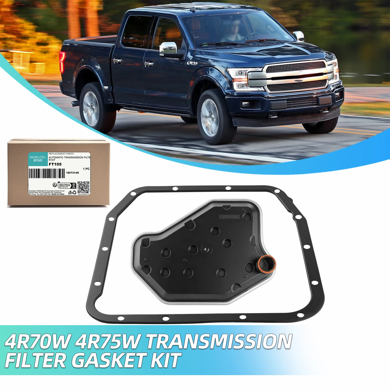 

4R70W 4R75W 4R75E Transmission Filter Kit FT105 F6AZ7A098A for Ford F150 Expedition Mustang Crown Victoria Explorer 1994-2010