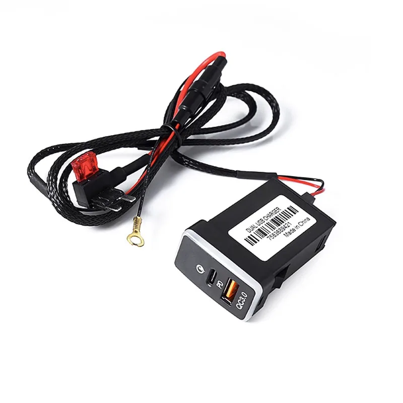 Dual USB Car Charger 12V/24V QC3.0 Fast Charger Adapter Car Phone For Toyota Prado FJ LC120 Hino 300