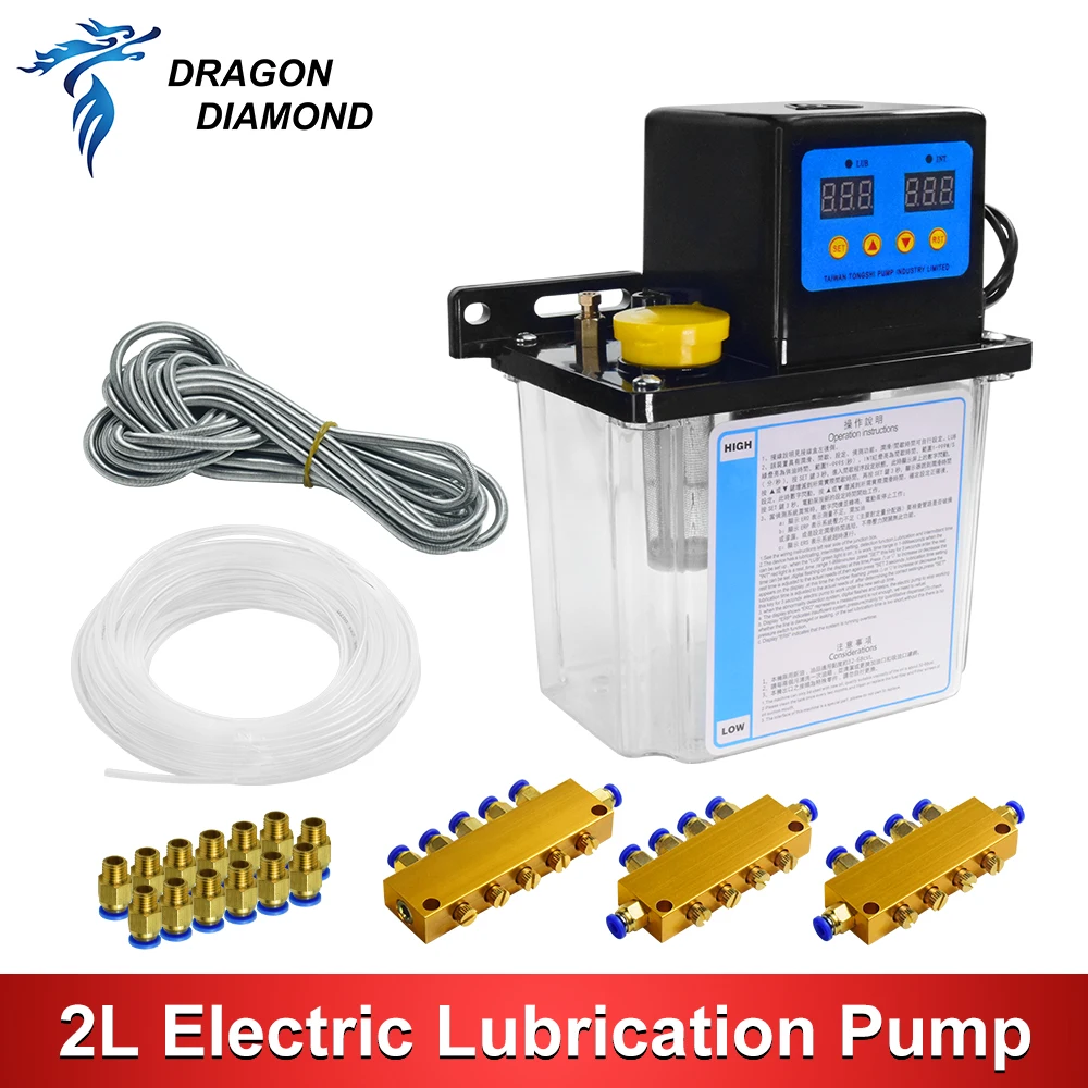 

2L Lubricant Pump Kit 220V Automatic Lubricating Oil Pump CNC Grease Electromagnetic Lubrication Pump Lubricator