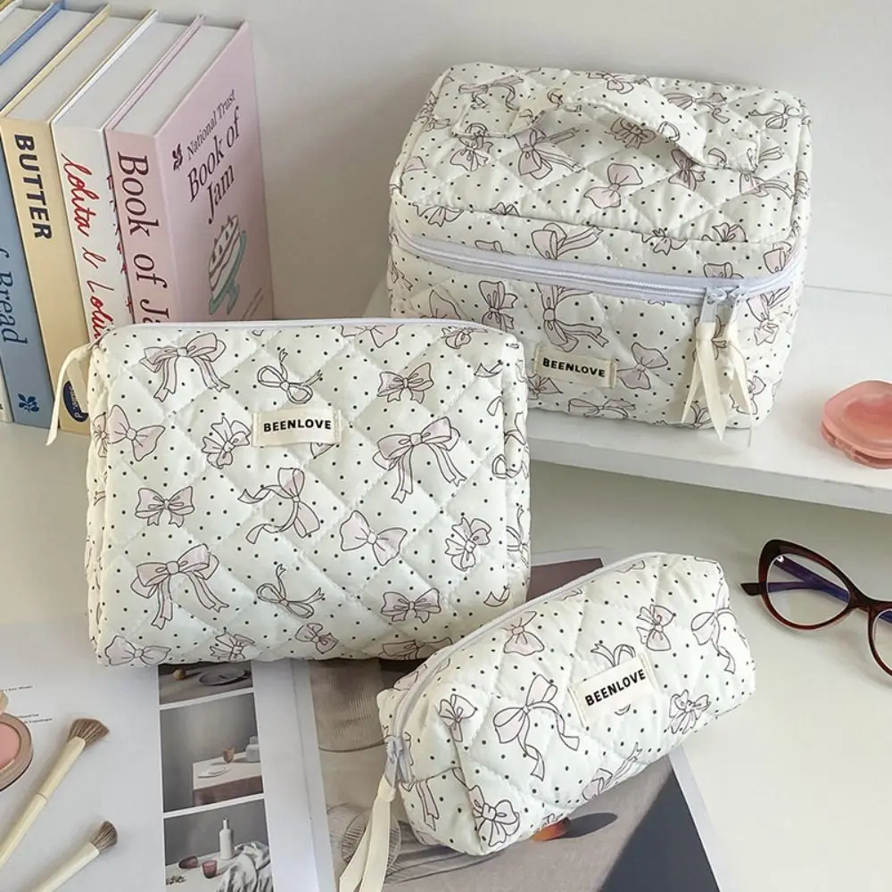 

Cute Bowknot Pen Bag Large Capacity Multifunctional Pencil Case Stationery Bag Gift