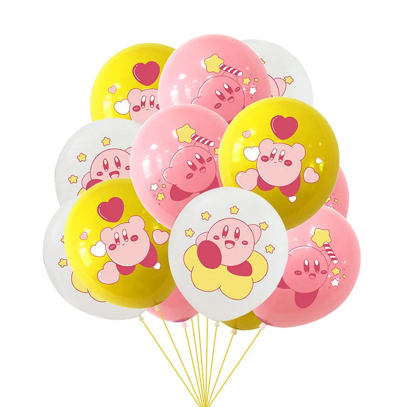 Kirby Thema Kind Geburtstags feier Schalter Spiel Anime Figur Peripherie Weihnachten Dekoration Banner Kuchen Einsätze Ballon Großhandel