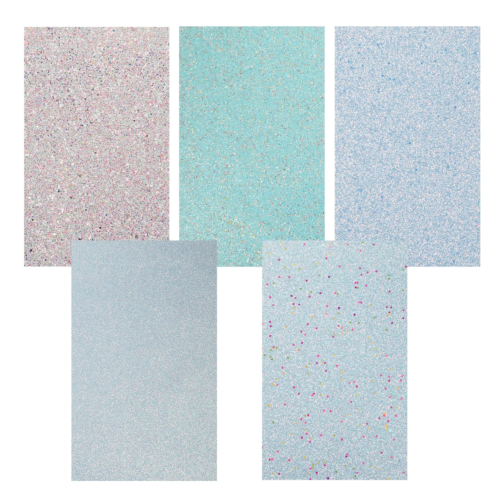 

5 Sheets 20x33cm Blue Glitter Sequin PU Craft Fabric DIY Supplies Hair Accessories Jewelry Making Decor Projects
