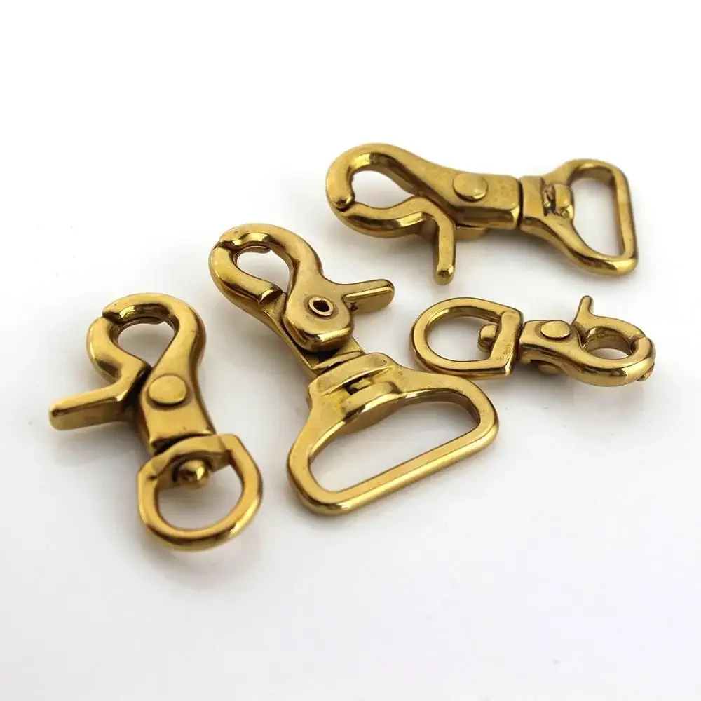 1piece Solid Brass Snap Hook Carabiner Rotatable Trigger Bolt Clip Lobster Clasps Buckle for Bag Strap Belt Pet Dog Rope Leashes