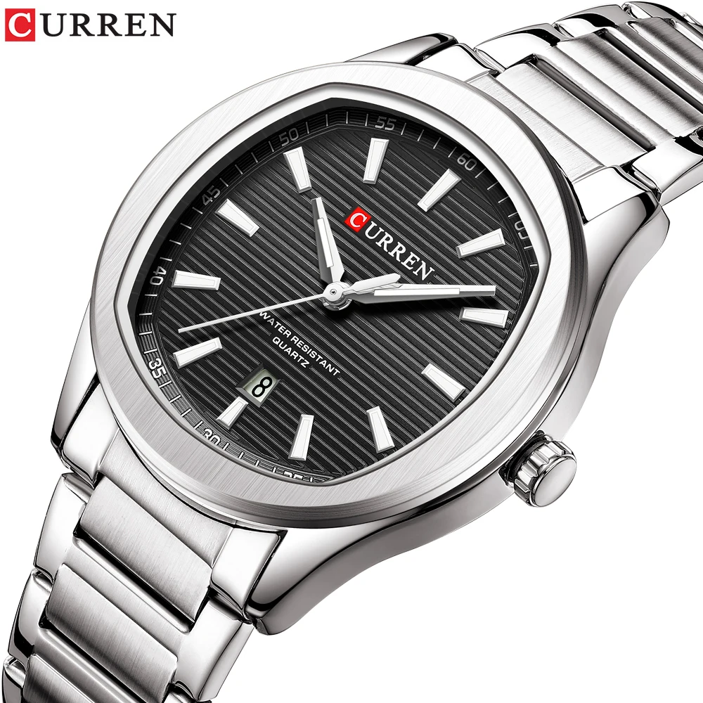 CURREN Luxury Watch For Man Waterproof Luminous Date Week Stainless Steel Men Watch Casual Quartz Men's Watches Male Clock+box
