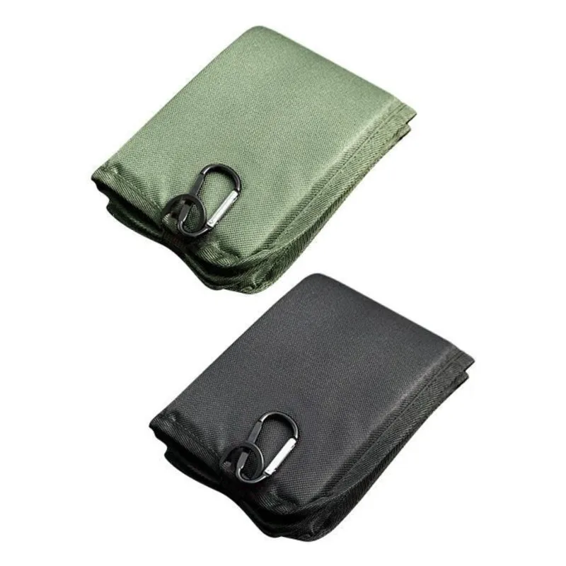 AB46-Outdoor Folding Seat Cushion 2PCS With Hook Soft Waterproof Oxford Cloth Pad Designed For Hiking Picnic And Grass Stadium