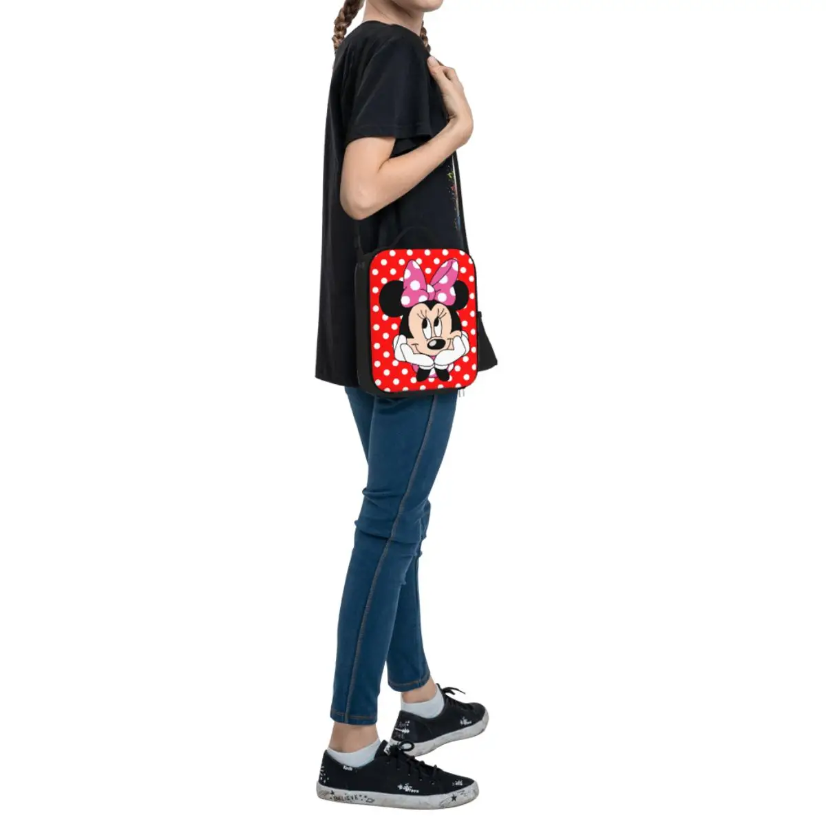 Custom Comics Minnie Mouse Lunch Box Women Leakproof Cartoon Cooler Thermal Food Insulated Lunch Bag Kids School Children