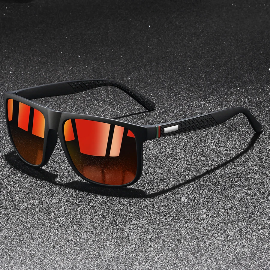 Occhiali da sole quadrati classici alla moda UV400 Uomo Donna Guida Pesca Occhiali da esterno leggeri e alla moda colorati