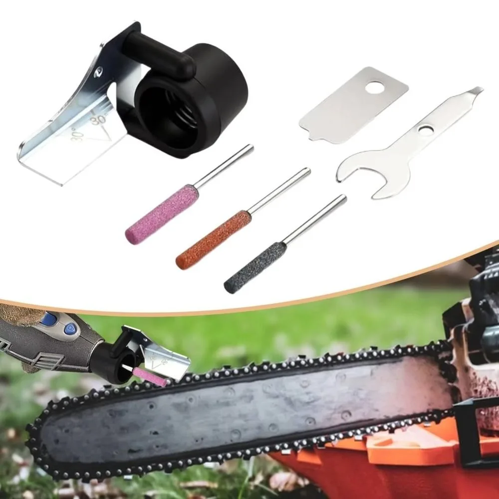 6pcs Metal Accessories Chainsaw Sharpening Kit Grinding Stone Optimal Performance Chainsaw Sharpening Attachment Kit