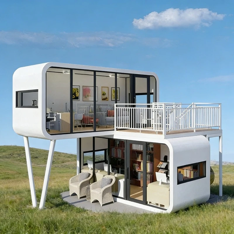 Prefab Capsule House Apple Cabin Office Pod Modular Garden Home Galvanized Steel Eco-Friendly Tiny House Pre-Installed Fully