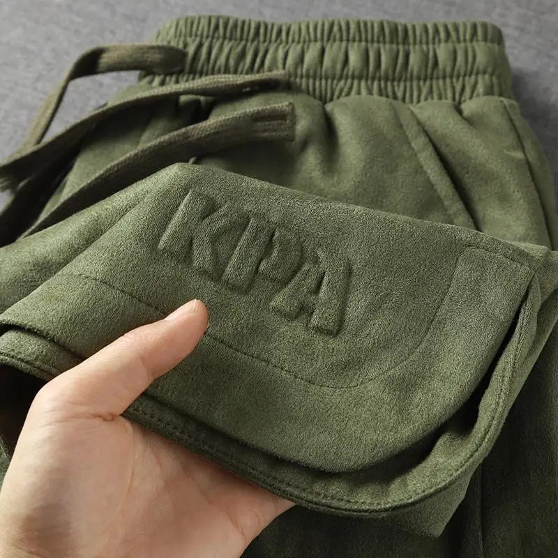 

American Casual Style Letter Faux Suede Shorts Summer Men's