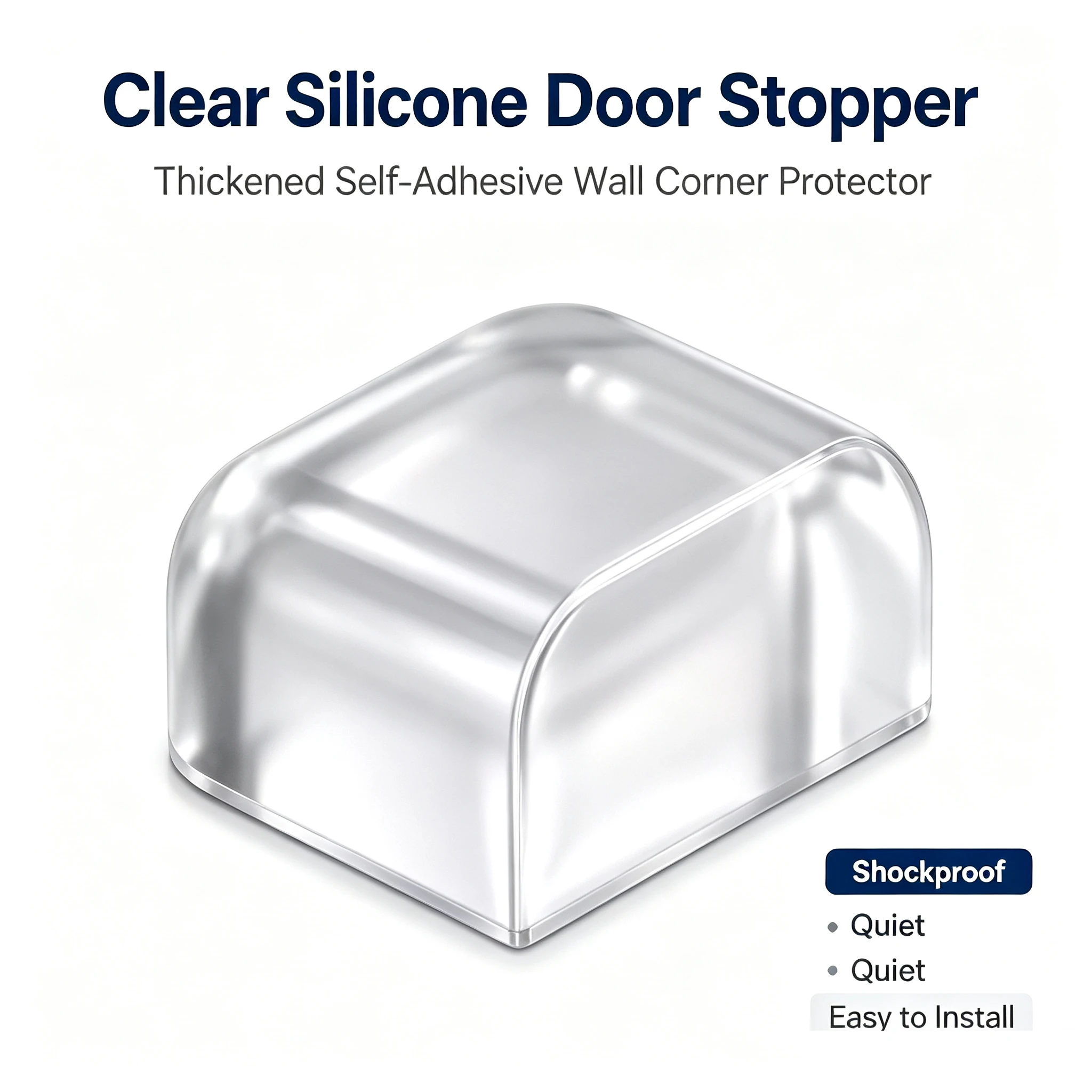 Transparent Silicone Door Stopper No Drill Anti Bump Pad for Office Home Safety Protection Dodgers Door Stop Home Improvement
