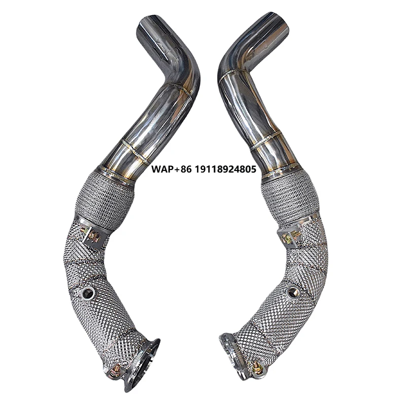 Factory Custom 304 Stainless Steel Exhaust Downpipe for  M550i 650i 750i 850i With Heat Shield Auto Parts Exhaust Pipes