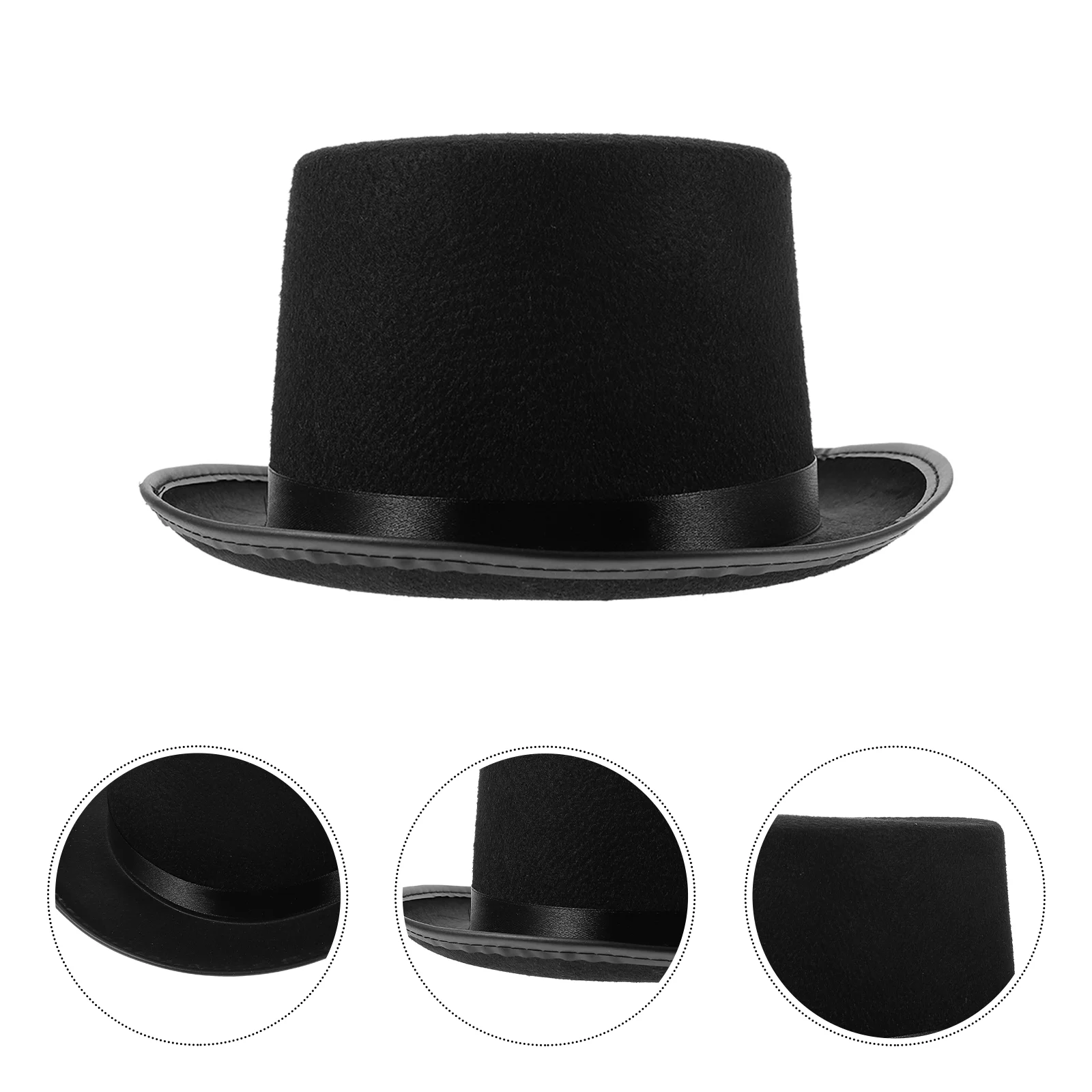 Black Magician Hat Strictly Selected Cloth Sturdy Creative Design Lightweight Storage Adult Size Popular Party