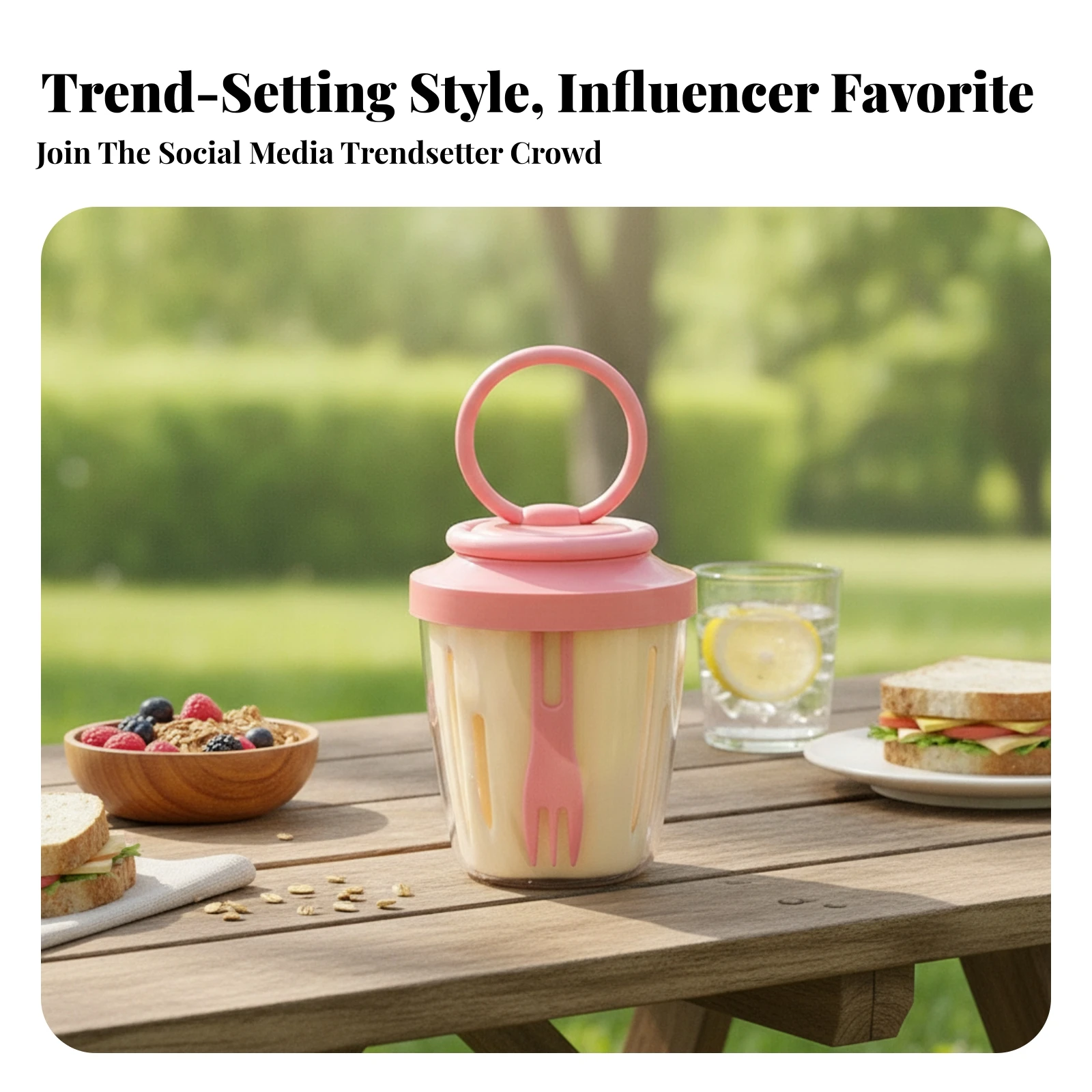 Clear Reusable Salad Cup Plastic Salad Cup Kitchen Item Slotted