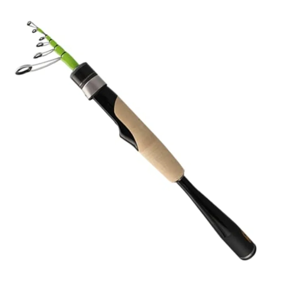 صنارة صيد تلسكوبية خفيفة أو قضيب من ألياف الكربون خفيف الوزن للغزل مع حلقات ألكونيت فوجي وبكرة البحر