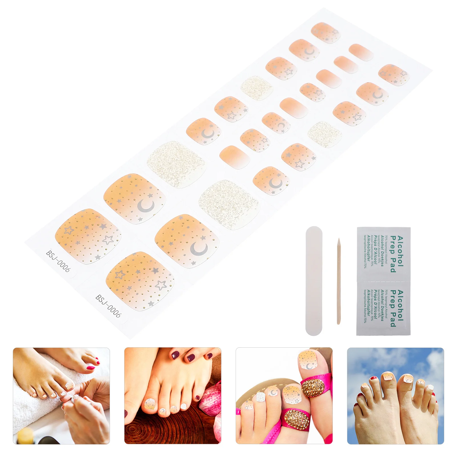 1 Juego de tiras de esmalte de uñas en Gel, pegatinas para uñas, fácil de quitar, esmalte de uñas en Gel de larga duración, pegatinas para uñas para mujeres