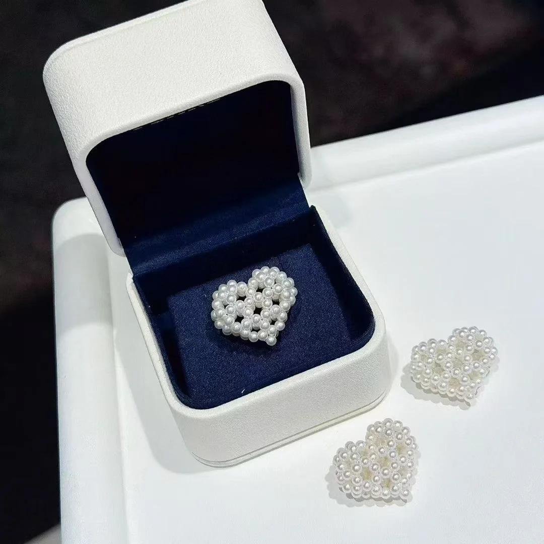 

Certificate Hand Knitted Freshwater Baby Pearl Heart Pendant 3-4m Aurora Luster Love Shape Charm Necklace Rare Handcraft Jewelry