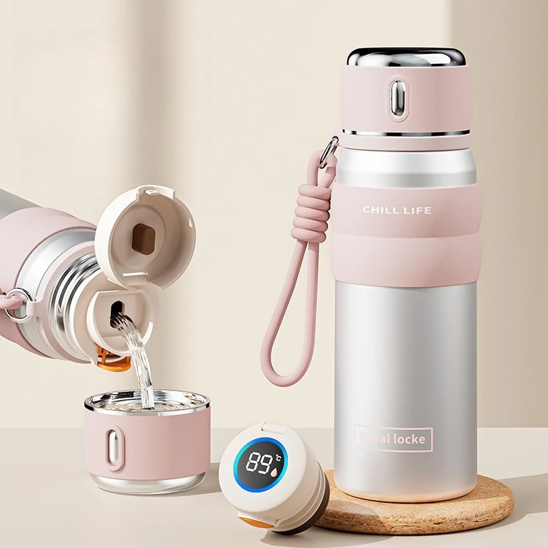 

1PC Intelligent Insulated Cup Food Grade High Aesthetic Water Cup Light Luxury High-end and Portable Drinking Utensils