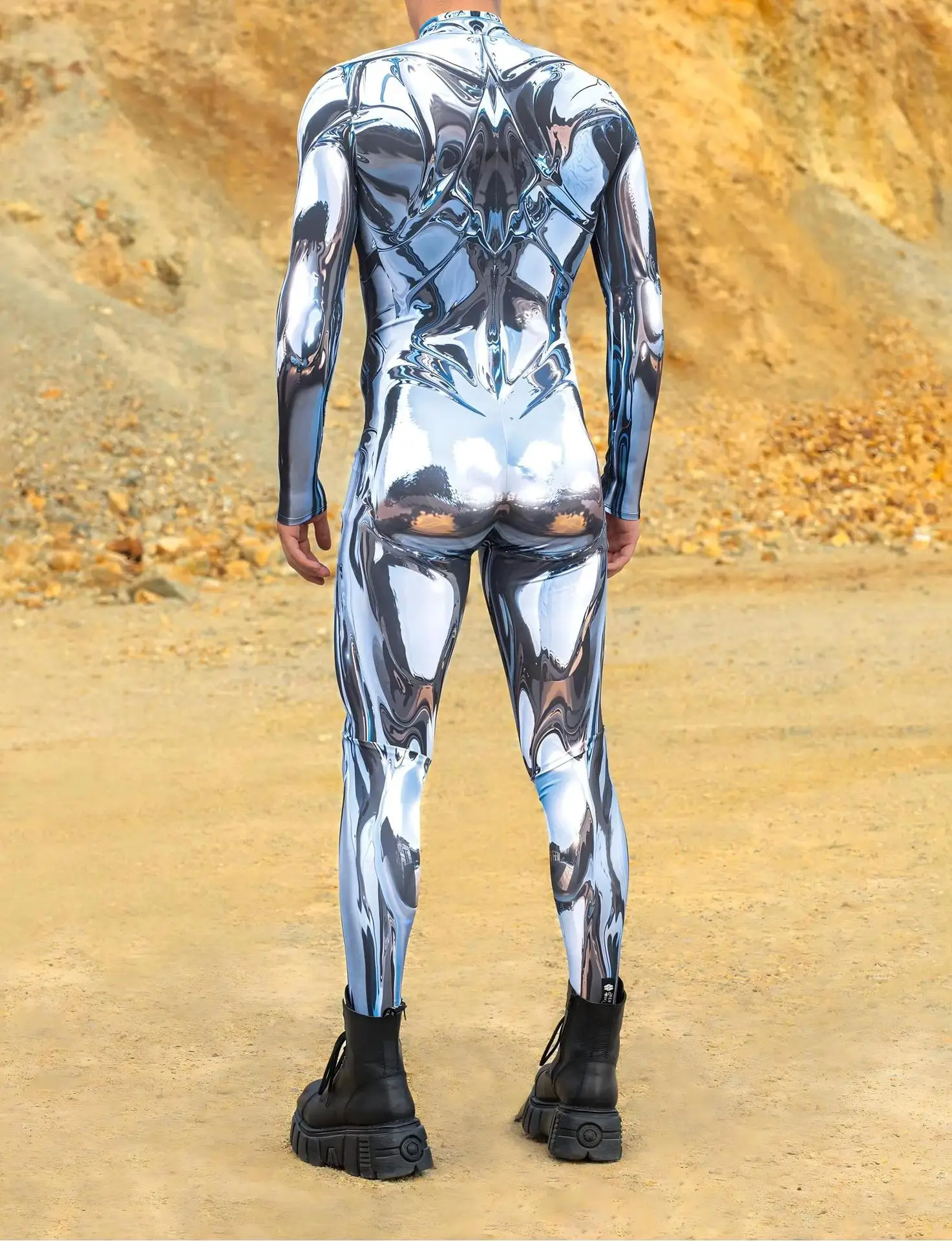 Herren Rüstungs-Muskelanzug, Karneval, Mechanischer Bodysuit, Halloween-Party, Bühnenauftritt, Cosplay-Kostüm, Strumpfhose – Detail 17