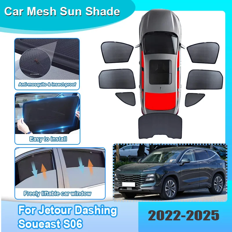 

Солнцезащитная шторка для Jetour Dashing Soueast S06 Sportequipe 6 GT 2022-2025, сетчатая, с защитой от УФ-лучей, для лобового стекла, автомобильные аксессуары