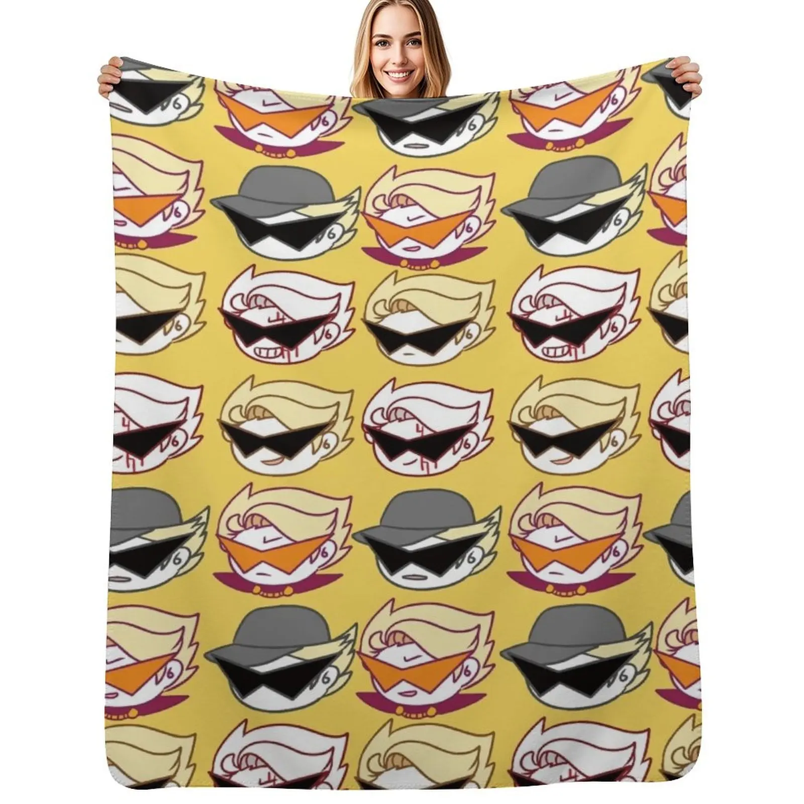 homestuck-dirk strider fabric series-Cute dirks head Manta decorativa cálida para decoración de la sala de estar