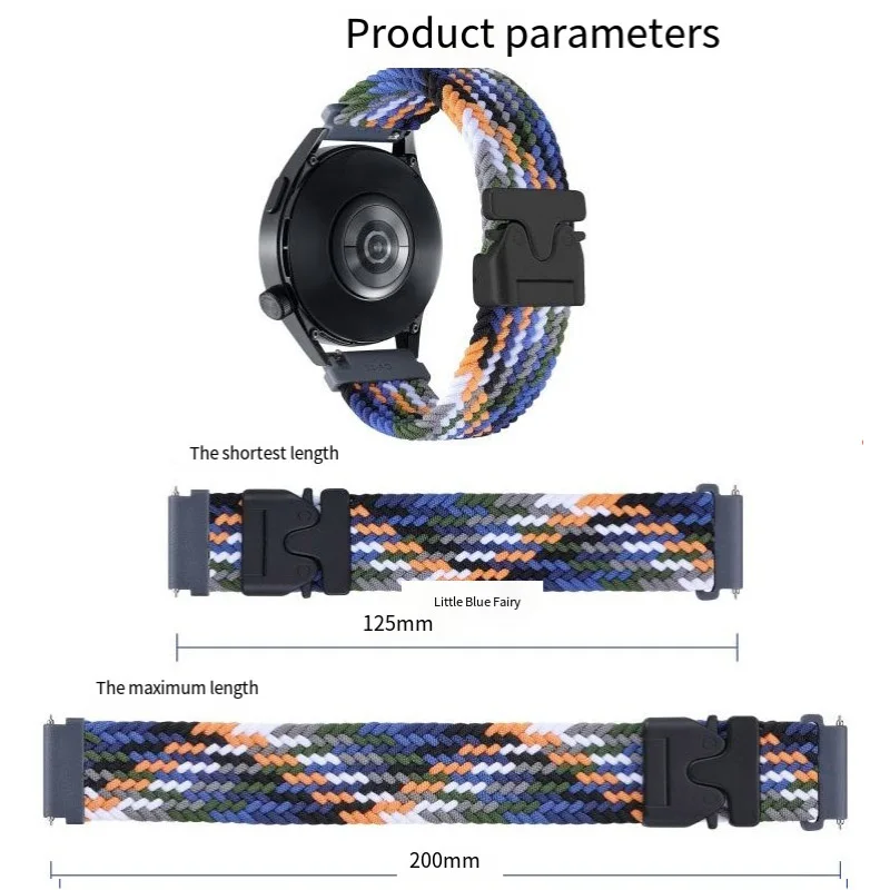 Elastic Braided Nylon Loop Watch Band 22mm for Amazfit GTR 47mm/GTR 2nd Generation/GTR 2e/GTR3/GTR mini
