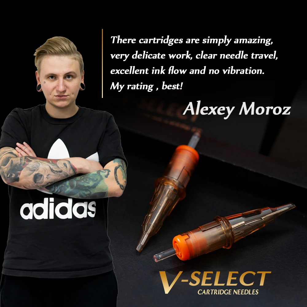 Ez v-select v sistema cartucho de tatuagem agulhas rl rs cm m1 agulhas de tatuagem amostras para cartucho máquina de tatuagem apertos 5 peças