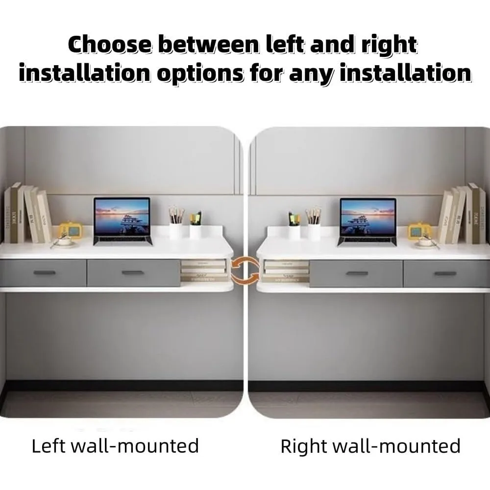 مكتب كمبيوتر خشبي أنيق مع أدراج ومنضدة عائمة حديثة وطاولة تزيين لحلول تخزين غرفة النوم
