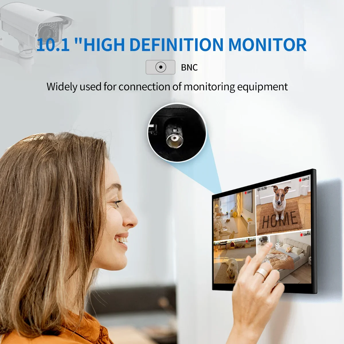 WonTim 10.1-inch Industrial Trader Monitor HD 1280X800 IPS Display Signal Supports 1920*1080 VAG HDMI AV BNC Sereen TV Viewing