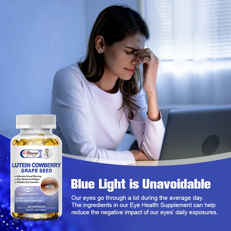 Alliwise Lutein 40 mg With Zeaxanthin Health Supplements Relieve Eye Fatigue Eye for Adults Aging Helps eye health