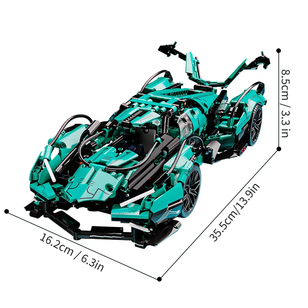 Строительный набор Модель гоночного автомобиля, 1:14 MOC Спортивный автомобиль Строительные блоки Игрушки Наборы для мальчиков или взрослых, Автомобили для мальчиков 12–16 лет (1039 шт.)