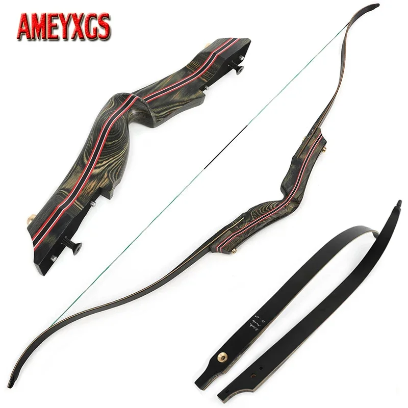 30-60lbs Hunting Bow 62 Inch Recurve Bow CNC Machined High Quality Takedown Split Bow for Right Hand Archery Shooting Arrows