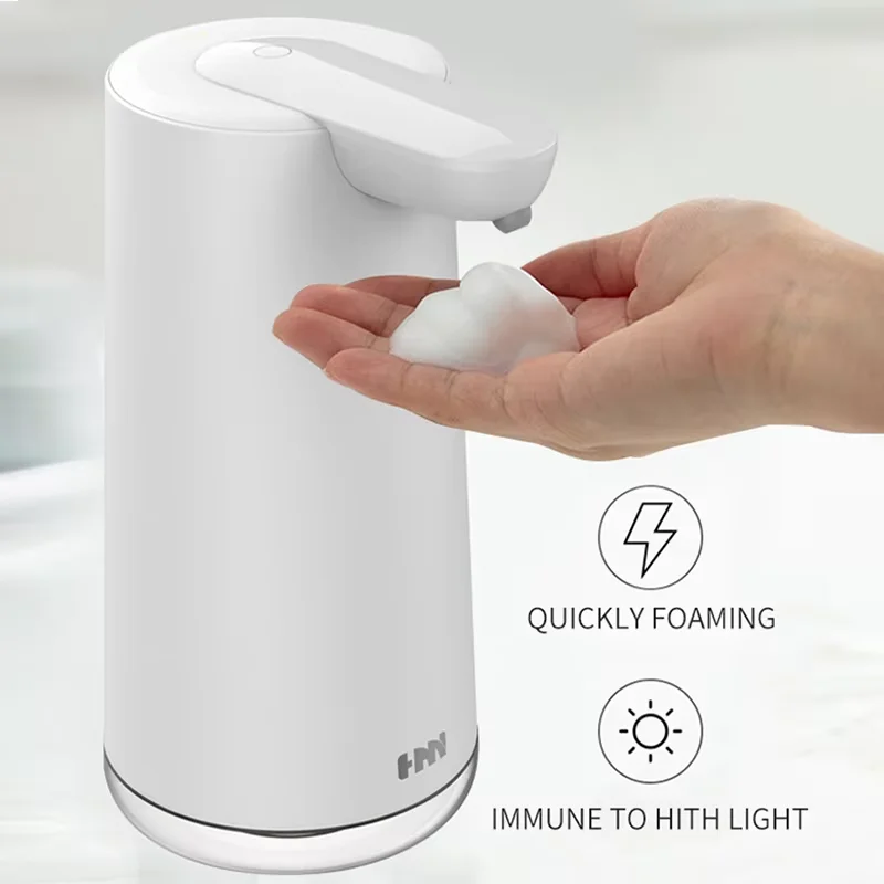 Dispensador automático de jabón de espuma, desinfectante de manos sin contacto, dispensador de jabón recargable ajustable para desinfectante de baño y cocina
