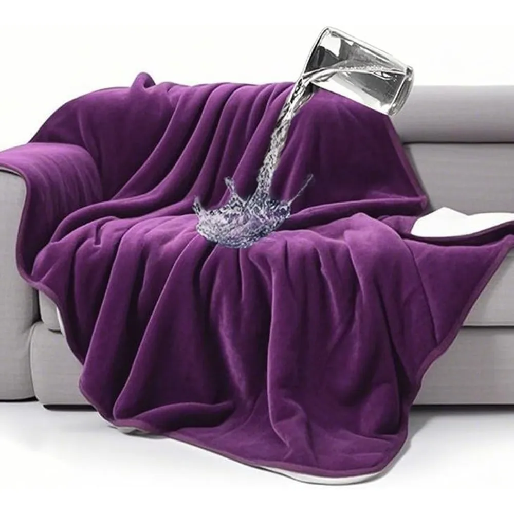

Waterproof Bed Blanket, Reversible Sherpa Fleece Throw Blanket for Dog Puppy Cat, Furniture Cover Protects Bed Couch Sofa from