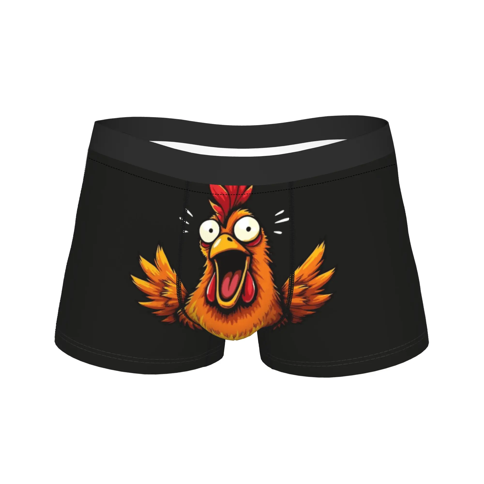 

F-Caw-F Chicken Logo Забавные шорты-боксеры FCAWF Meme с 3D чехлом Нижнее белье Модные шорты Трусы Мягкие трендовые мужские трусы размера плюс